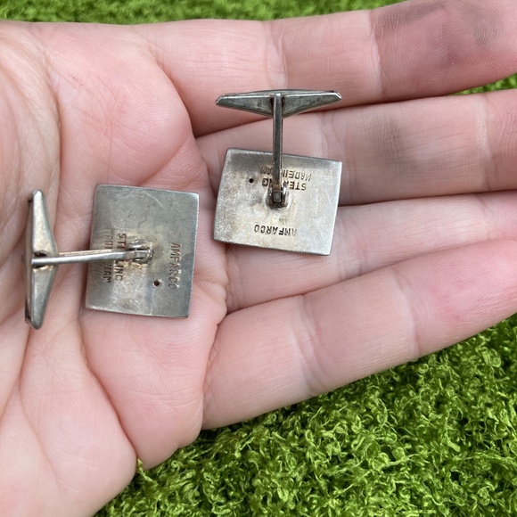 Vintage 1950s Siam Cuff Links | Solid Sterling Silver - Picture 3 of 8
